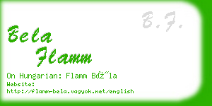 bela flamm business card